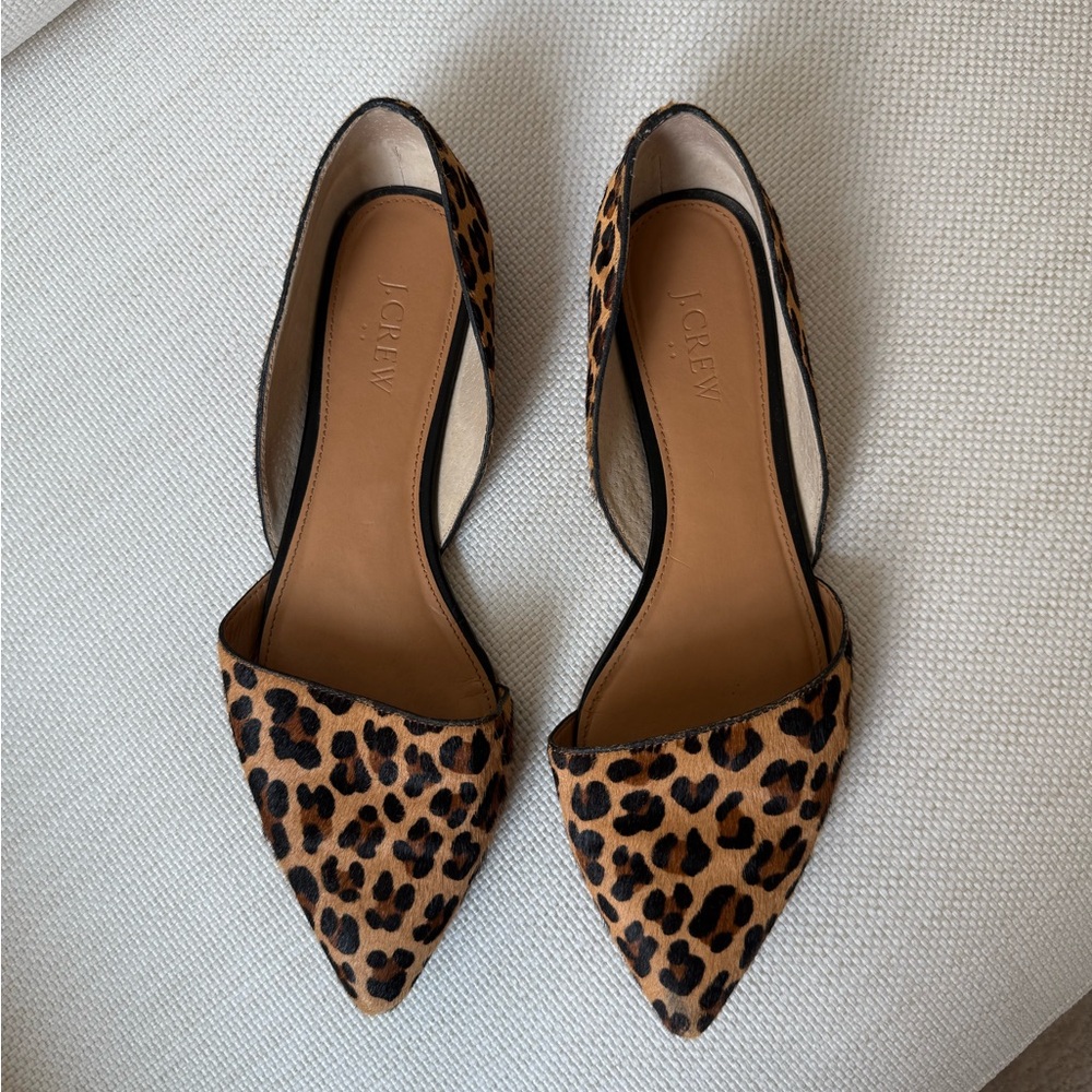 J. Crew Animal Print Pointed Flats
